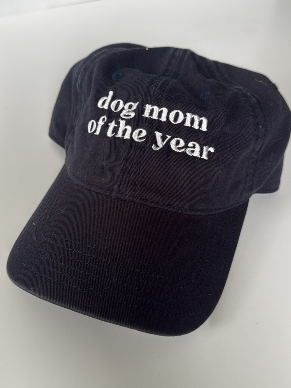 Dog Mom of the Year Embroidered Baseball Cap - Navy